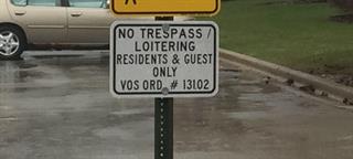 No Trespassing/Loitering sign